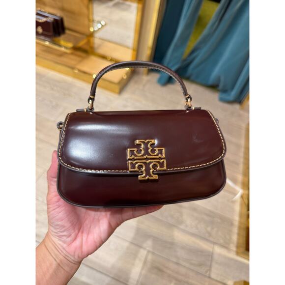 Tory Burch Britten Mini Top Handle Crossbody 153726 Tempranillo $350 - Picture 1 of 7